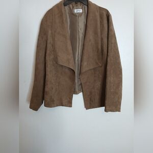 Avenue Brown Faux Suede Women's Jacket Size 18 (1X) 20/2X